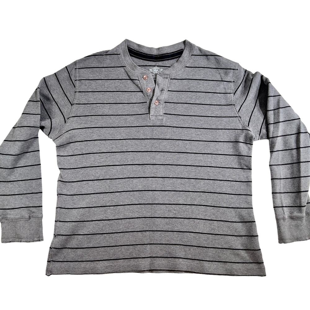 Route 66 Polo Shirt Men's XL 3-Button Pullover Long Sleeve Waffle Weave